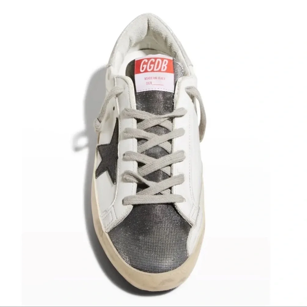 Golden Goose Superstar Mixed Media Checkered Low-Top Sneakers - Picture 3 of 12